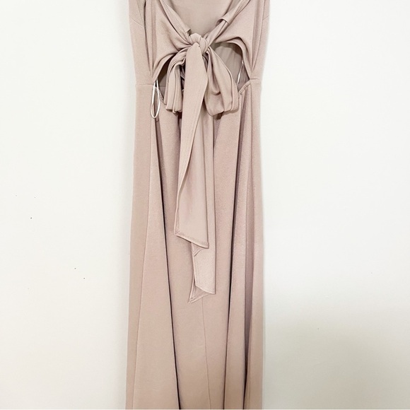 Birdy Grey Benny Crepe Taupe Bridesmaid Dress Size XS - Picture 7 of 10